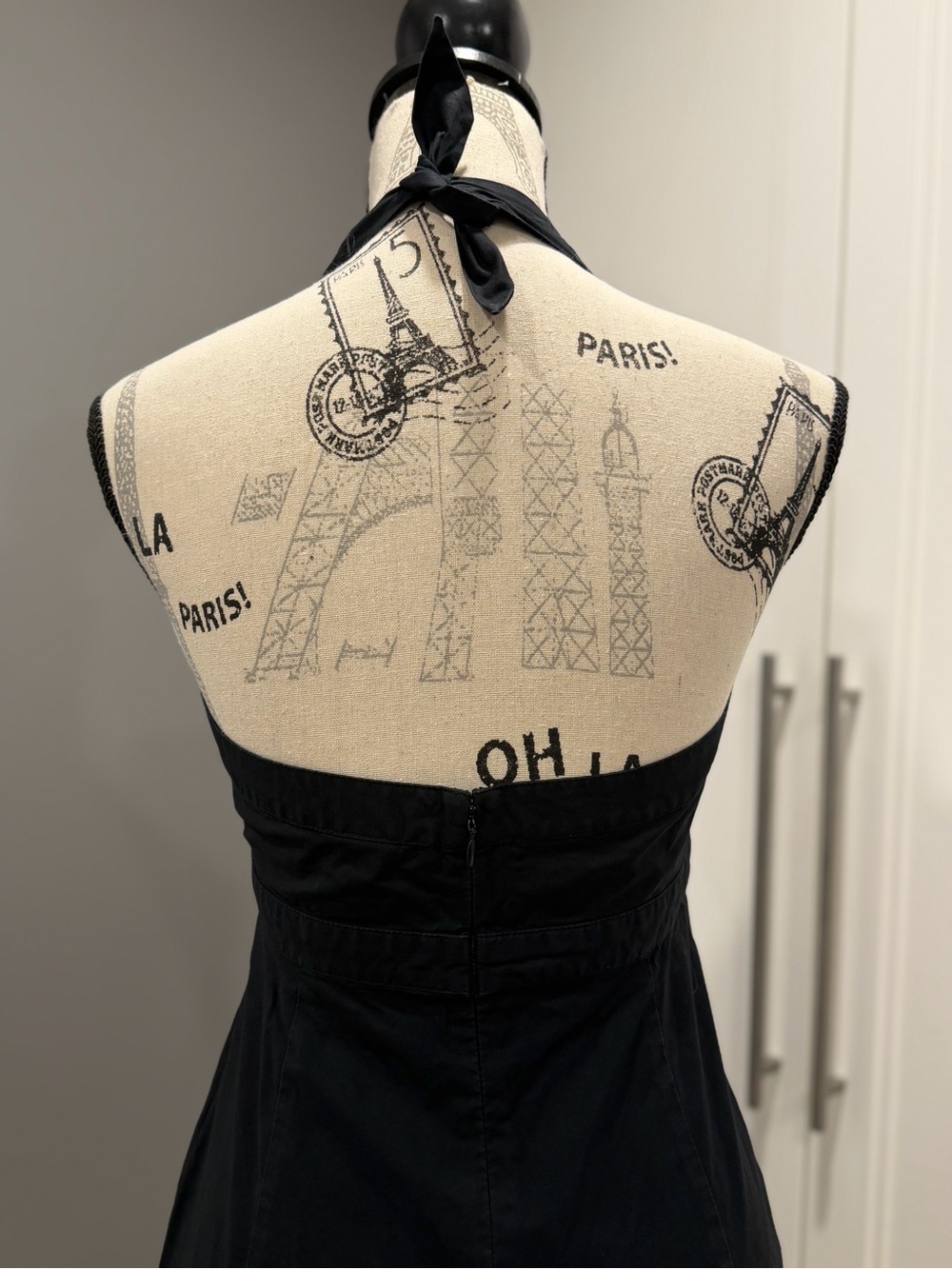 Vintage, Y2K, GAP Black Halter Mini Dress - Picture 6 of 16